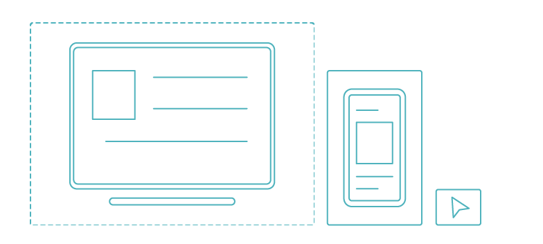 ID Targeting. A turquoise line drawing of a computer and a phone, on the right, there's a mouse icon.